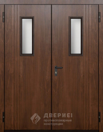 Блок дверной металлический противопожарный остекленный огнеупорным стеклом - фото