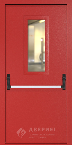 Красная пожарная дверь глухая №73